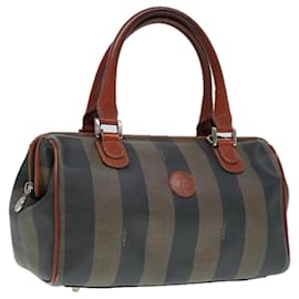 Fendi-Sac à main en toile Pecan FENDI marron noir or Auth 93410-Marron,Noir,Doré