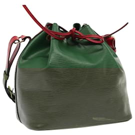 Louis Vuitton-LOUIS VUITTON Epi Petit Noe Shoulder Bag Bicolor Green Red M44147 LV Auth 93348-Red,Green