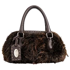 Fendi-Sac à main Fendi Mini Fur Adele-Marron