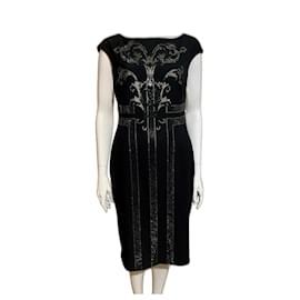 white and gold dress test Versace Collection Black Fitted Sheath Embellished Sleeveless Dress 40 –  Fashion Reloved main image 1