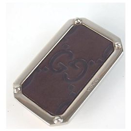 Clip per soldi Gucci in pelle nera e argento Nero Silver hardware