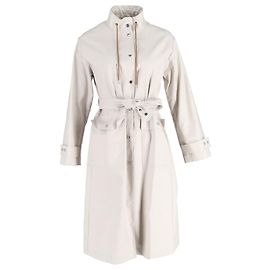 Max Mara The Cube Marco Overcoat in White Cotton White Cream