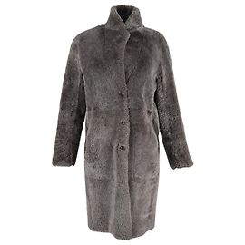 Joseph Polar Skin Brittany Mantel aus grauem Schafsleder Grau