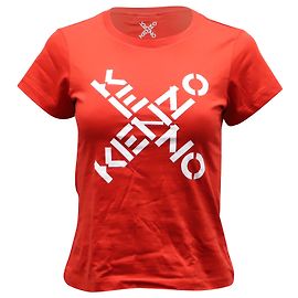 T-shirt Kenzo Logo in cotone rosso Rosso