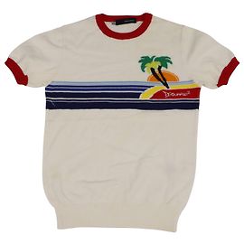 Polo Logo Balena Dsquared2 in Cotone Bianco Bianco Crudo