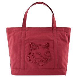Autre Marque Große Fox Head Shopper Tasche - Maison Kitsune - Leder - Rot Rot