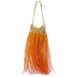 Paco Rabanne Bolsa de franjas em gradiente - Rabanne - Raphia - Laranja Laranja