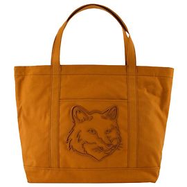 Autre Marque Bolsa Shopper Fox Head Grande - Maison Kitsune - Algodón - Marrón Castaño