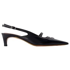 Autre Marque-Pointy Sling Back - Maison Kitsune - Leather - Black-Black