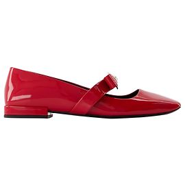 Gianni Ribbon Flat Shoes - Versace - Leather - Red Red