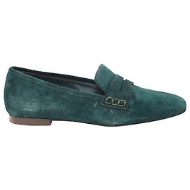 Khaite Carlisle Mocassin en Suède Verte Vert