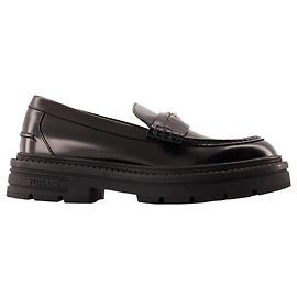 Adriano Flat Shoes - Versace - Leather - Black Black