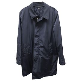 Tom Ford gesteppter Regenmantel aus blauer Polyester Blau Marineblau