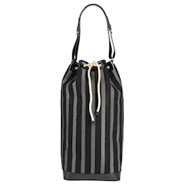 Borsa a secchiello lunga Saint Laurent Nero Grigio antracite