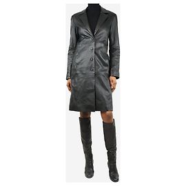 Reformation Black single-breasted leather coat - size S Black