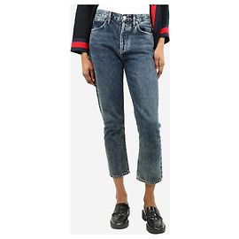 Agolde Jean délavé bleu taille haute - taille UK 8 Bleu