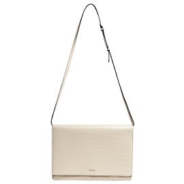 Joseph Bolsa de flap de couro creme Cru