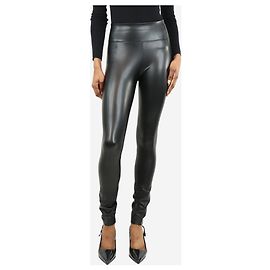 Wolford Schwarze Kunstleder-Leggings - Größe UK 6 Schwarz