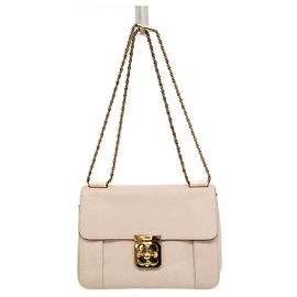 Borsa a spalla in pelle donna Chloé Elsie Beige