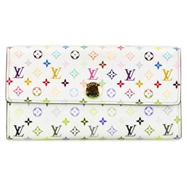 Louis Vuitton-Louis Vuitton Monogram Multicolor Portefeuille Sarah Long Wallet-White