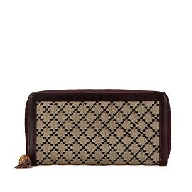 Portafoglio lungo con frange Gucci Bamboo Marrone Beige