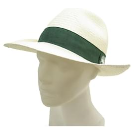 Rolex-NEUF LOT CHAPEAU PANAMA ROLAND GARROS M RAPHIA + SAC CABAS LOGO MONTRE ROLEX NEW-Écru