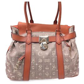 BORSA LANCEL DALICHIC A05376 IN CANVAS DALIGRAMME Marrone