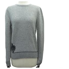 Hermès-PULL OVER HERMES M 38 IN GREY CASHMERE WOOL SWEATER-Grey