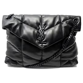 Yves Saint Laurent NEUF SAC A MAIN SAINT LAURENT LOULOU PUFFER 577475 BANDOULIERE NEW HANDBAG Noir