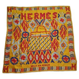 carré géant hermès Kelly en perles Multicolore