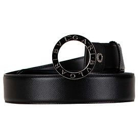 Bulgari Bvlgari B.zero1 Herren-Gürtel Schwarz Silber