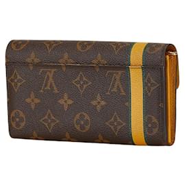 Louis Vuitton-Louis Vuitton Monogram Portefeuille Sarah Long Wallet-Brown,Fuschia