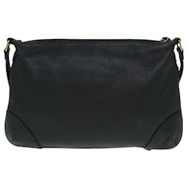 Fendi-FENDI Celeria Shoulder Bag Leather Black Gold Auth bs18442-Black,Golden