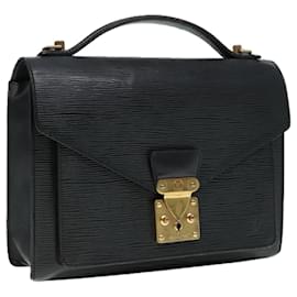 Louis Vuitton-LOUIS VUITTON Epi Monceau 28 Hand Bag Black M52122 LV Auth 92774-Black