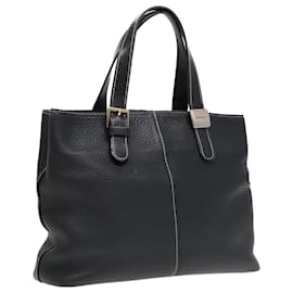 Autre Marque-Burberrys Hand Bag Leather Black Gold Auth ep5909-Black,Golden