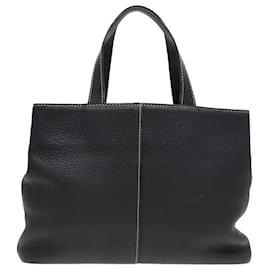 Autre Marque-Burberrys Hand Bag Leather Black Gold Auth ep5909-Black,Golden