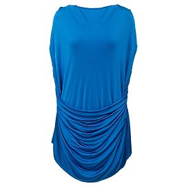 Vestido drapeado Alexander McQueen Azul