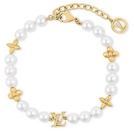 Louis Vuitton Pulseira de pérola LV nova Dourado