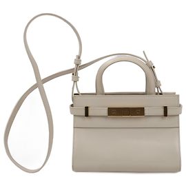 Saint Laurent Paris Manhattan Leather 2 Way Handbag Beige 593741 Beige