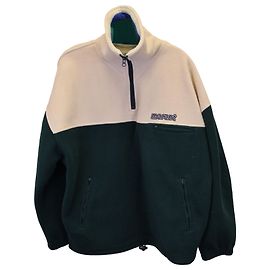 Isabel Marant Etoile Jaqueta oversized Isabel Marant Étoile Mamet em fleece branco e verde Verde