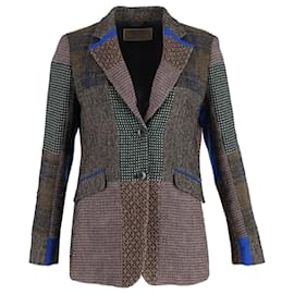 Etro Patchwork Tweed Blazer in Multicolor Wool Multiple colors