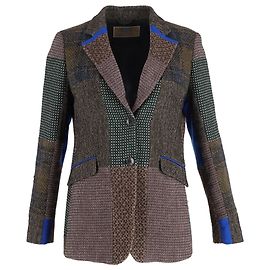 Blazer em tweed patchwork multicolorido em lã Etro Multicor