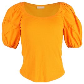 T-shirt a scollo rotondo a maniche corte Ulla Johnson in cotone arancione Arancione Corallo