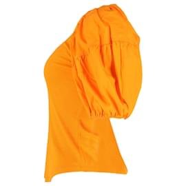 Ulla Johnson-Ulla Johnson Scoop Neck Short Sleeve T-Shirt in Orange Cotton-Orange,Coral