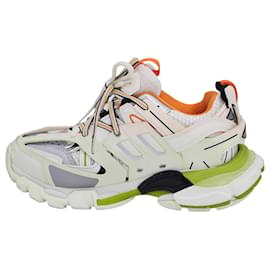 Balenciaga-Balenciaga Track Sneakers in White Orange Polyurethane-White,Cream