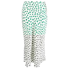 Autre Marque-Rixo Kelly Midi Skirt in Green Silk-Other