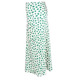 Autre Marque-Rixo Kelly Midi Skirt in Green Silk-Other