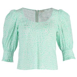 Autre Marque Top Rixo Emily com decote em U em algodão turquesa Outro