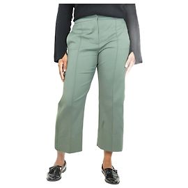 Sportmax Pantalons plissés verts coupés - taille UK 12 Vert
