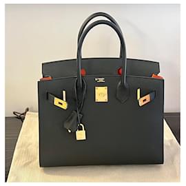 Hermès-Birkin 30 sellier-Black,Orange